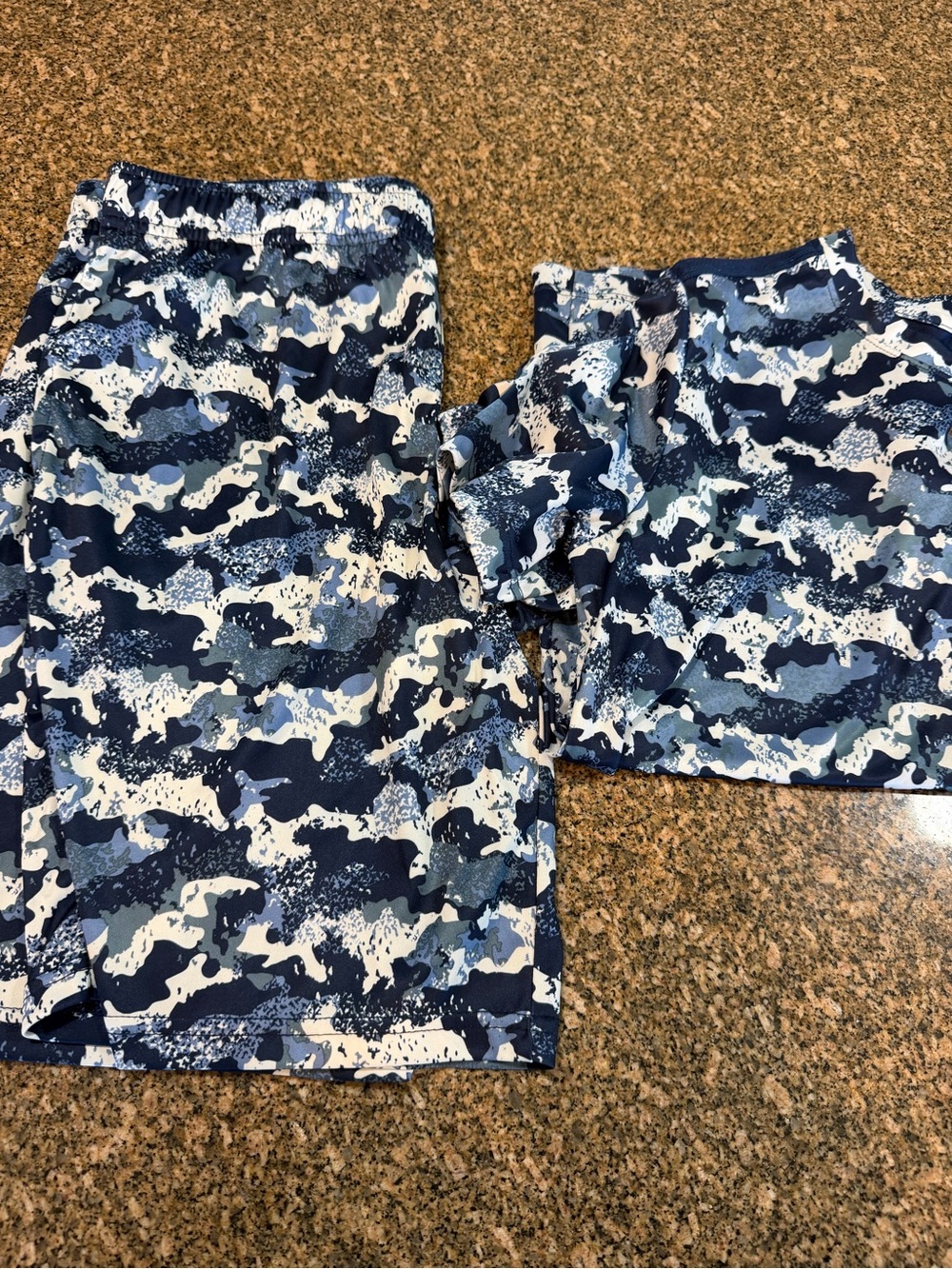 Athletic Works Blue Camo Kids Matching Shorts Set